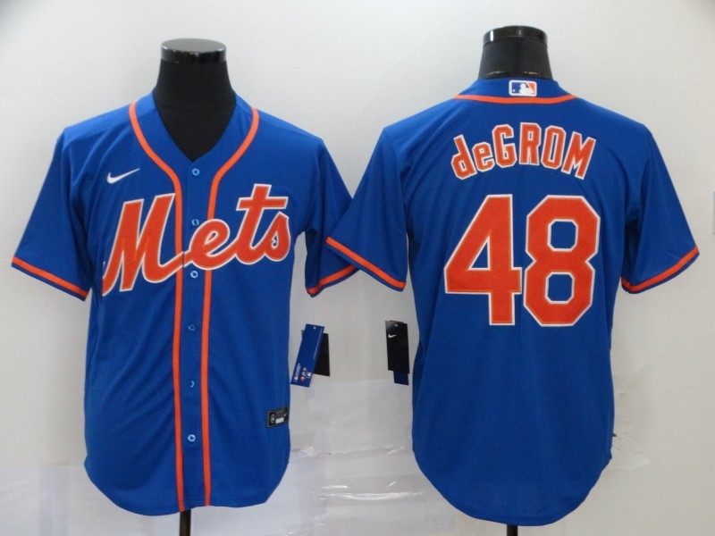 Men's New York Mets Jacob deGrom #48 Blue Baseball Jersey